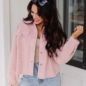 Light Pink Corduroy Shacket NWT